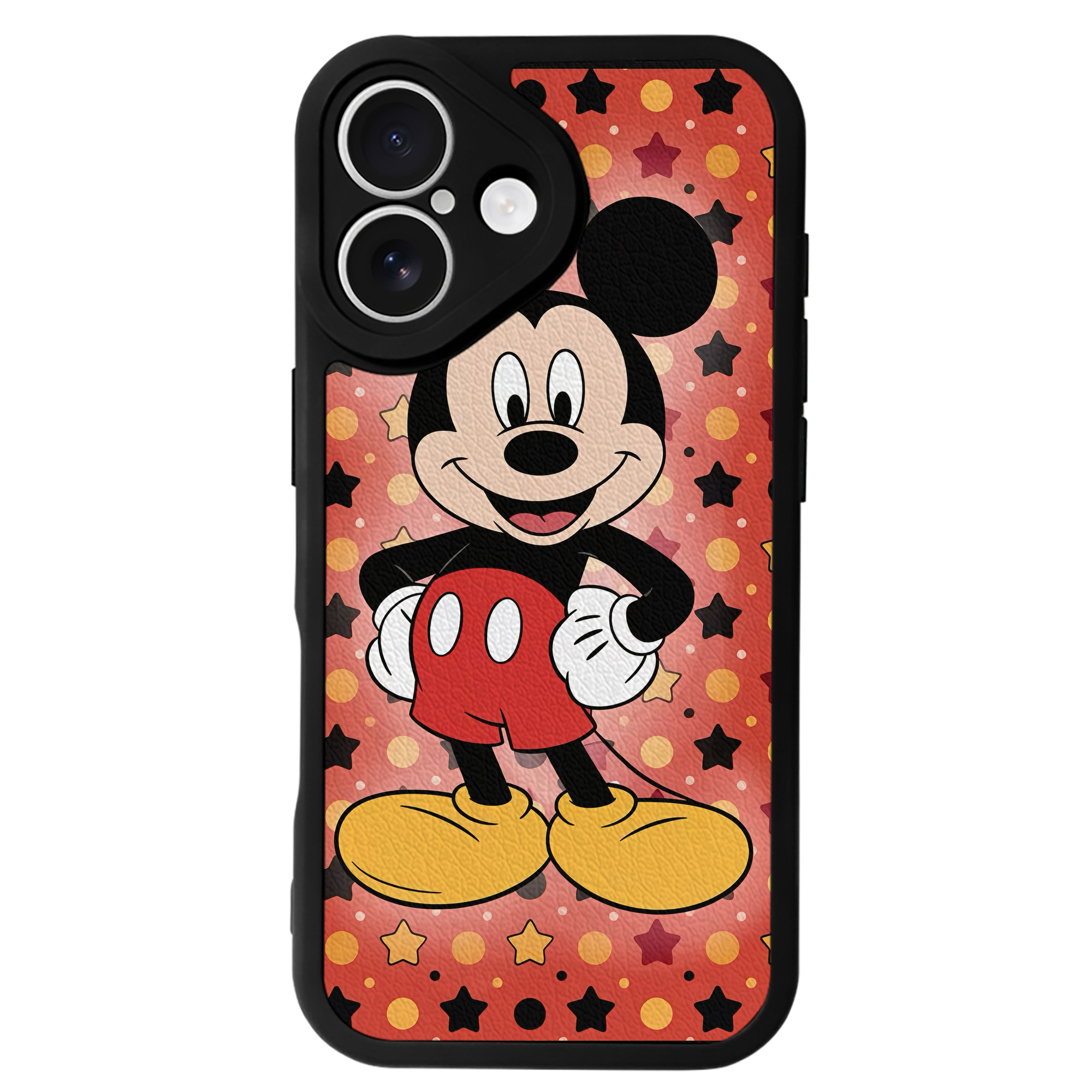 （画像用） ミッキーマウス Mickey Mouse 【iPhone 16シリーズ対応】シリコンスマホケース（レザー調） 材質：シリコン